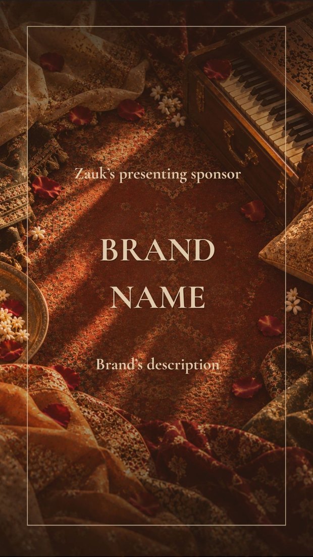 Social post introducing Zauk's presenting sponsor with the brand name and description