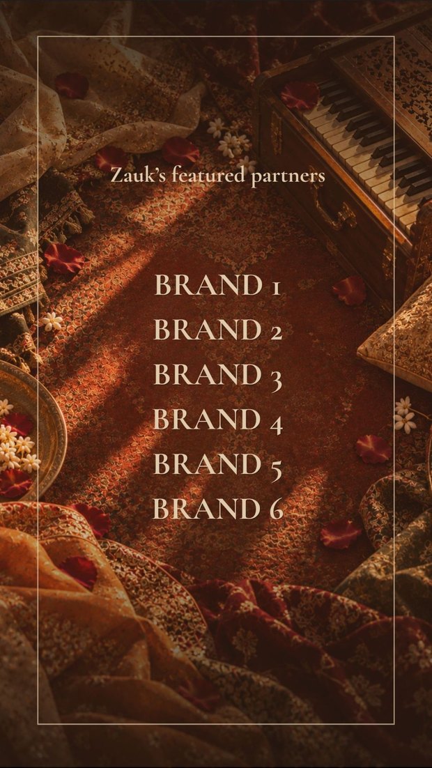 Social post listing Zauk's featured partners